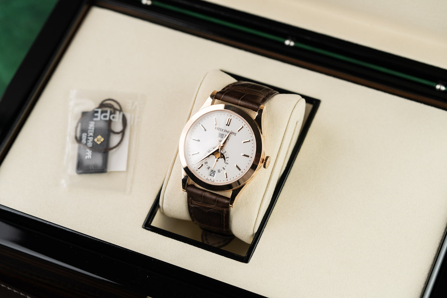 Patek Philippe Annual Calendar 5396R-011 Silvery Opaline Dial Chocolate Alligator Strap - The Watch Business Sydney