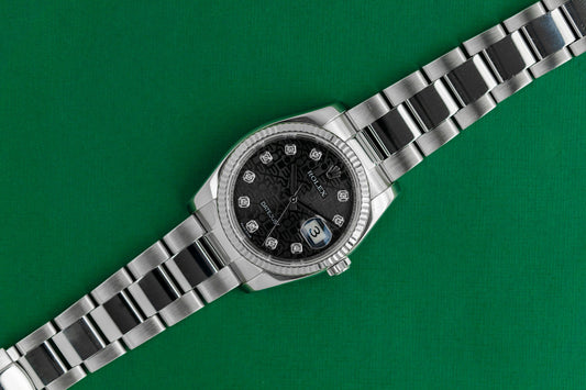 Rolex Datejust 36 Black Jubilee Diamond Dial 116234 Stainless Steel 2007 Model