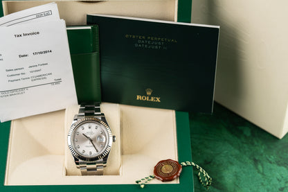Rolex Datejust II Silver Diamond Dial 116334 bracelet - Pre-Owned Sydney