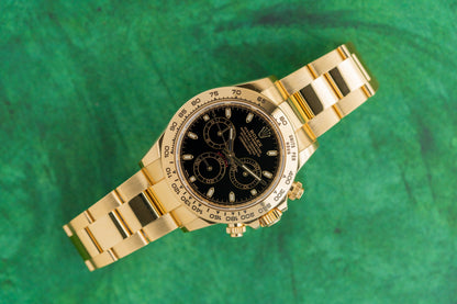 Rolex Daytona 116508 Yellow Gold Black Dial 2022 Model