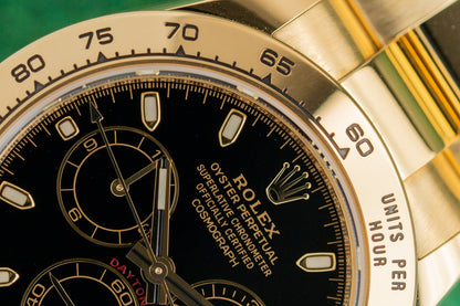 Rolex Daytona 116508 Yellow Gold Black Dial 2022 Model