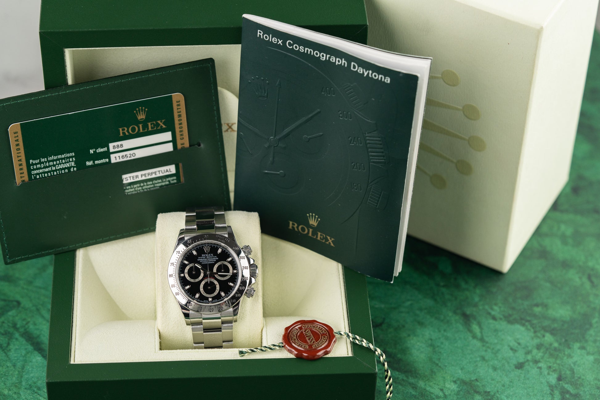 Rolex Daytona 116520 Black Dial Stainless Steel Case Tachymeter Bezel - The Watch Business Sydney CBD