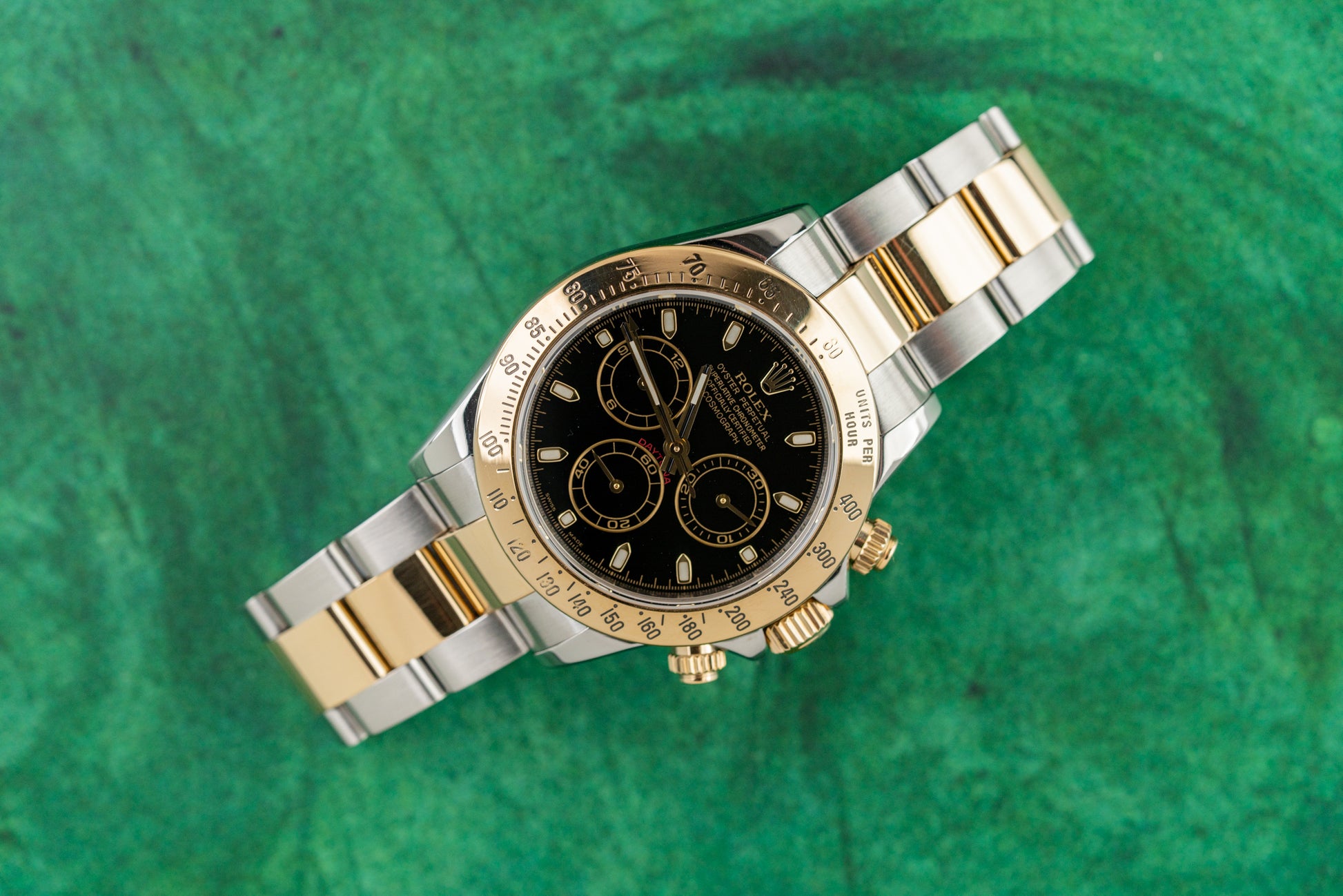 Rolex Daytona 116523 Black Dial Two Tone Yellow Gold 2007 Model