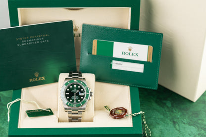 Rolex Submariner Date 116610LV Hulk Green Dial 2015 - The Watch Business Sydney