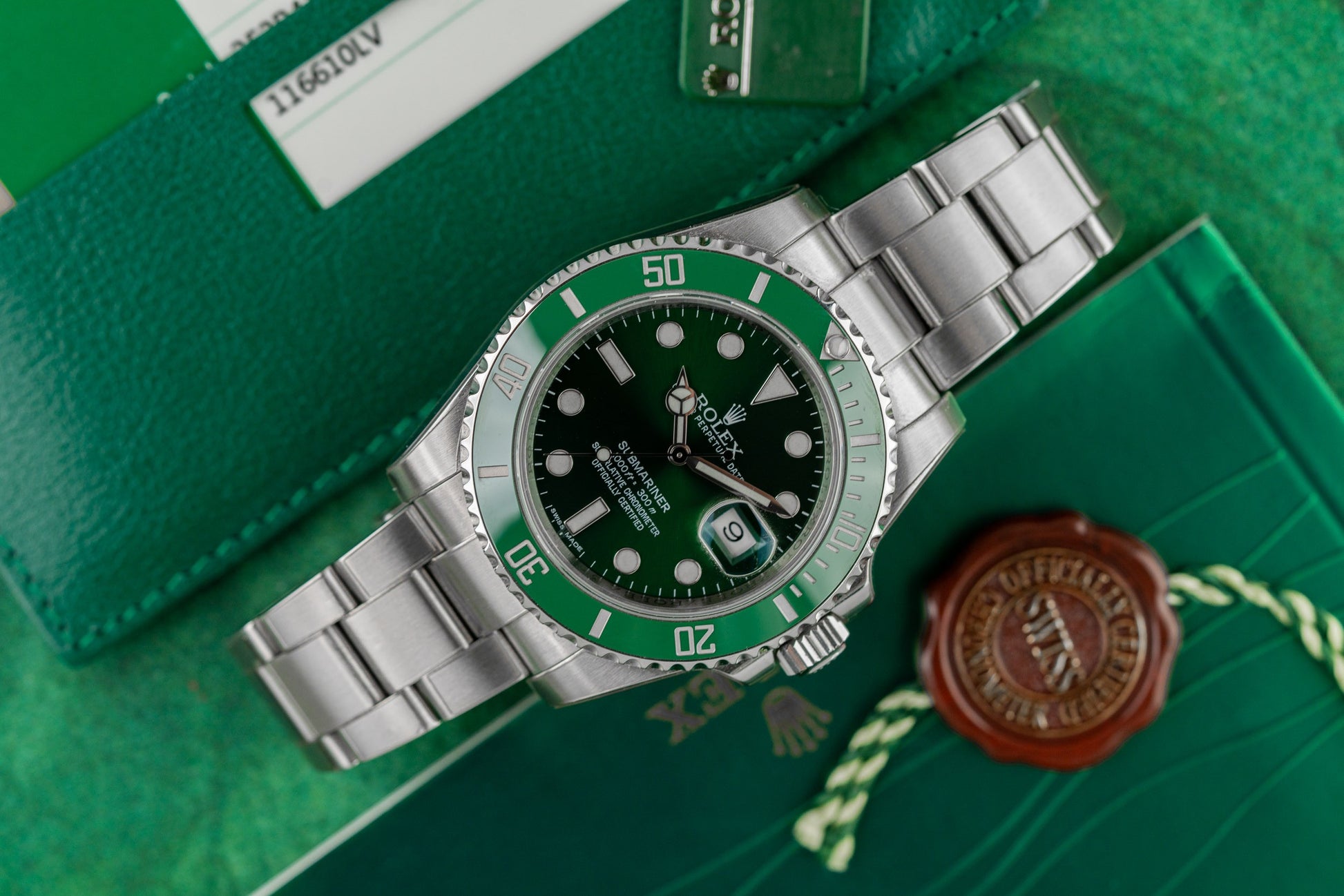 Rolex Submariner Date 116610LV Hulk Stainless Steel Case - The Watch Business Sydney CBD