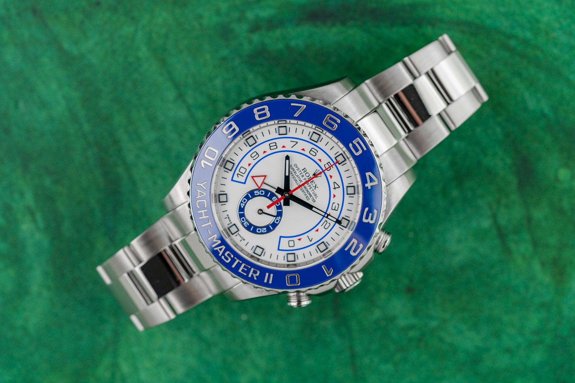 Rolex Yacht-Master II 116680 Stainless Steel White Dial 2016 - The Watch Business Sydney