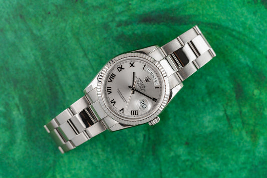 Rolex Day-Date 36 White Gold 118239 Silver Roman Dial 2004 Model