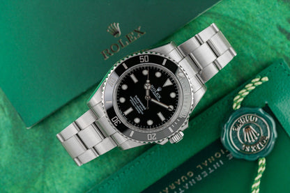 Rolex Submariner No Date 124060 black dial close-up — Pre-Owned Sydney