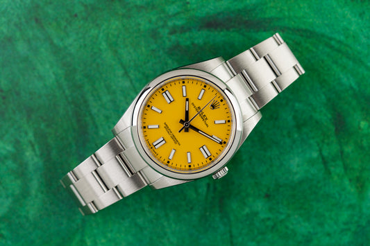 Rolex Oyster Perpetual 41 Yellow Dial 124300 Stainless Steel 2021 Model
