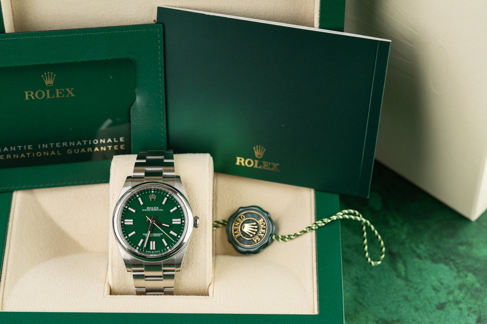 Rolex Oyster Perpetual 41 Green Dial 124300 bracelet - Pre-Owned Sydney