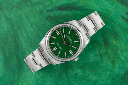 Rolex Oyster Perpetual 41 Green Dial 124300 - The Watch Business Sydney