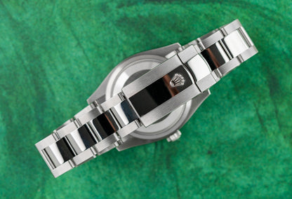 Rolex Datejust 36 Mint Green Dial 126200 case and crown - The Watch Business