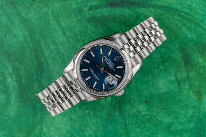 Rolex Datejust 36 126200 Blue Index Dial Stainless Steel Jubilee 2025 - The Watch Business Sydney