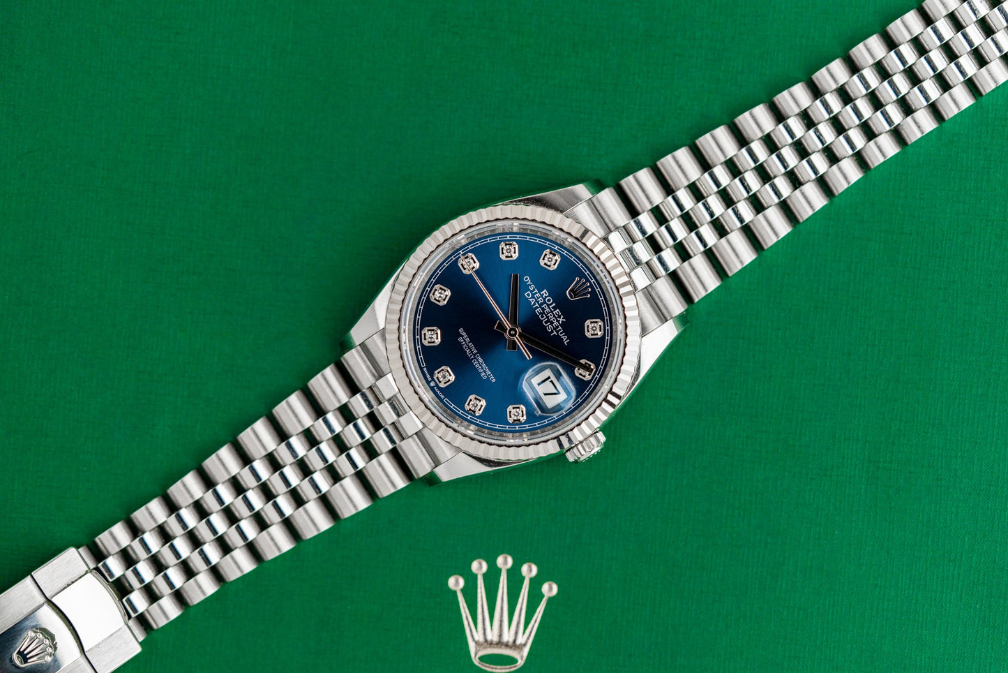 Rolex Datejust 36 Blue Diamond Dial 126234 Jubilee Fluted 2022 Model