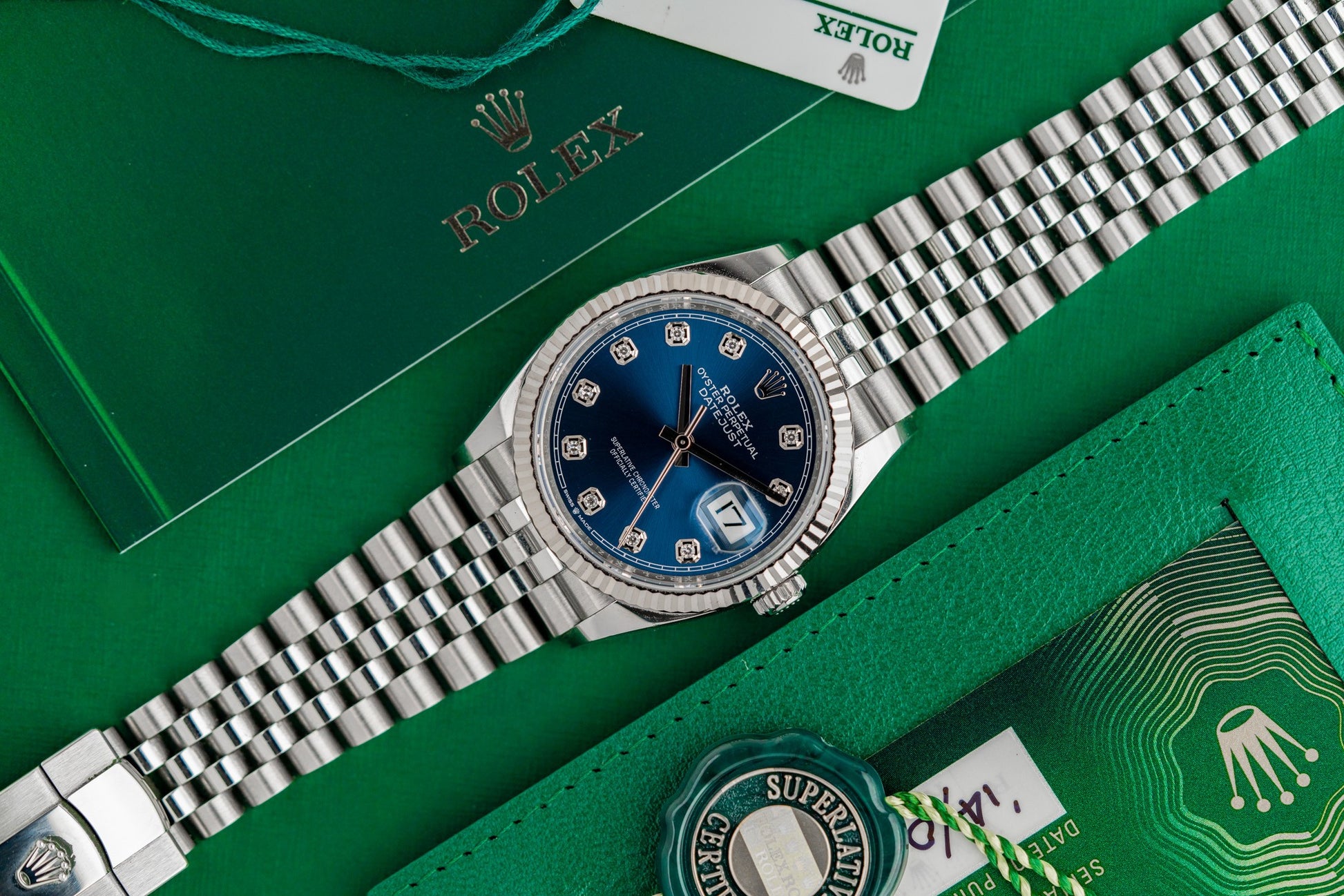 Rolex Datejust 36 Blue Diamond Dial 126234 Jubilee Fluted 2022 Model