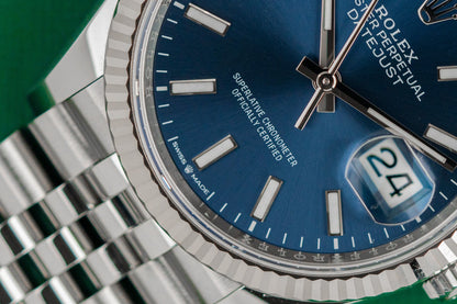 Rolex Datejust 36 Blue Dial 126234 Stainless Steel Jubilee Fluted 2023