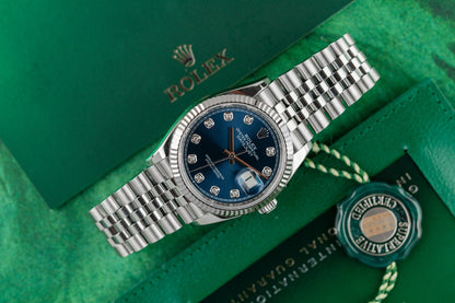 Rolex Datejust 36 Blue Diamond Dial 126234 Stainless Steel Jubilee Fluted 2023 Model