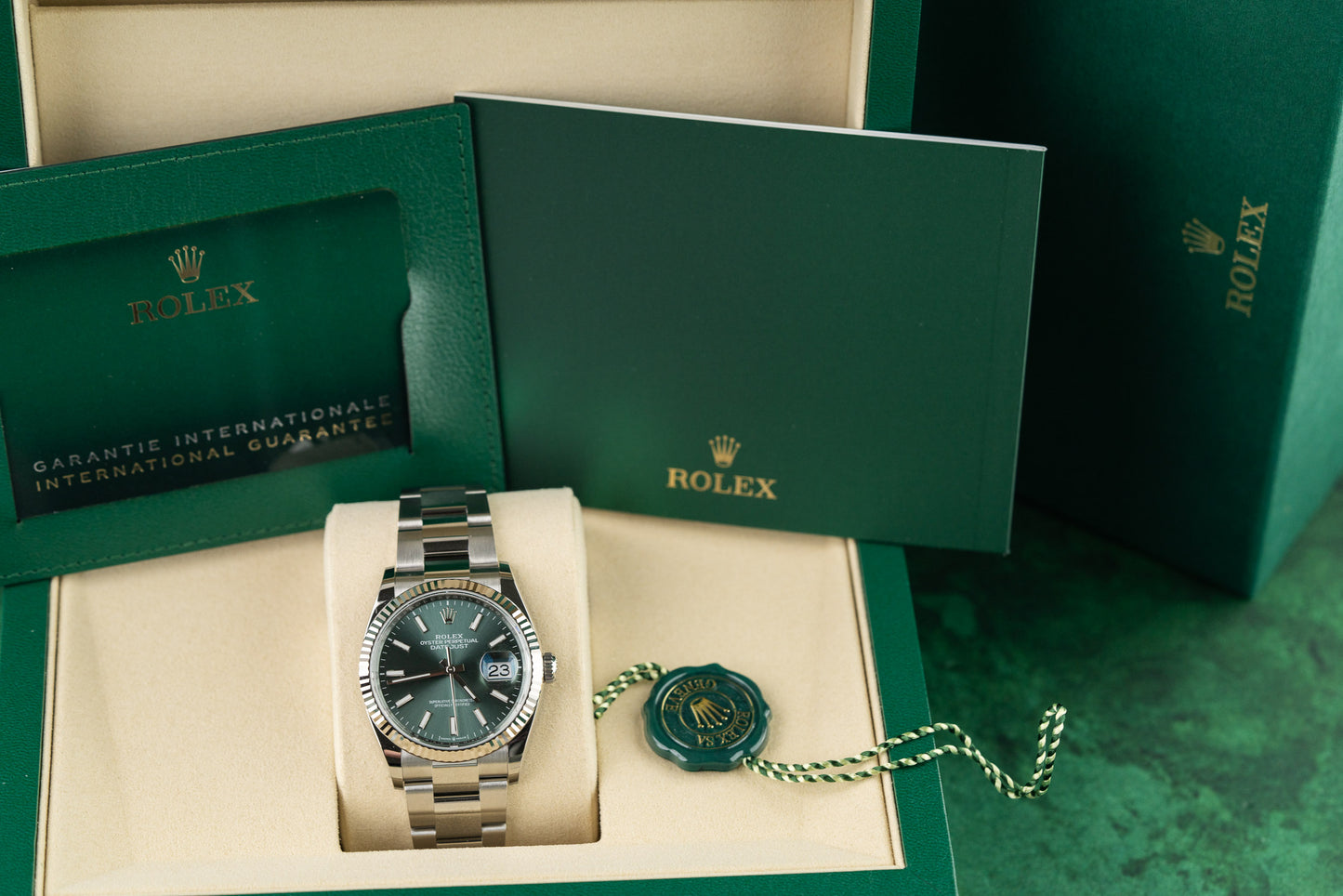 Rolex Datejust 36 Mint Green Dial 126234 Stainless Steel Fluted Bezel 2026 Model