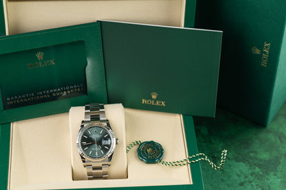 Rolex Datejust 36 Mint Green Dial 126234 Stainless Steel Fluted Bezel 2026 Model
