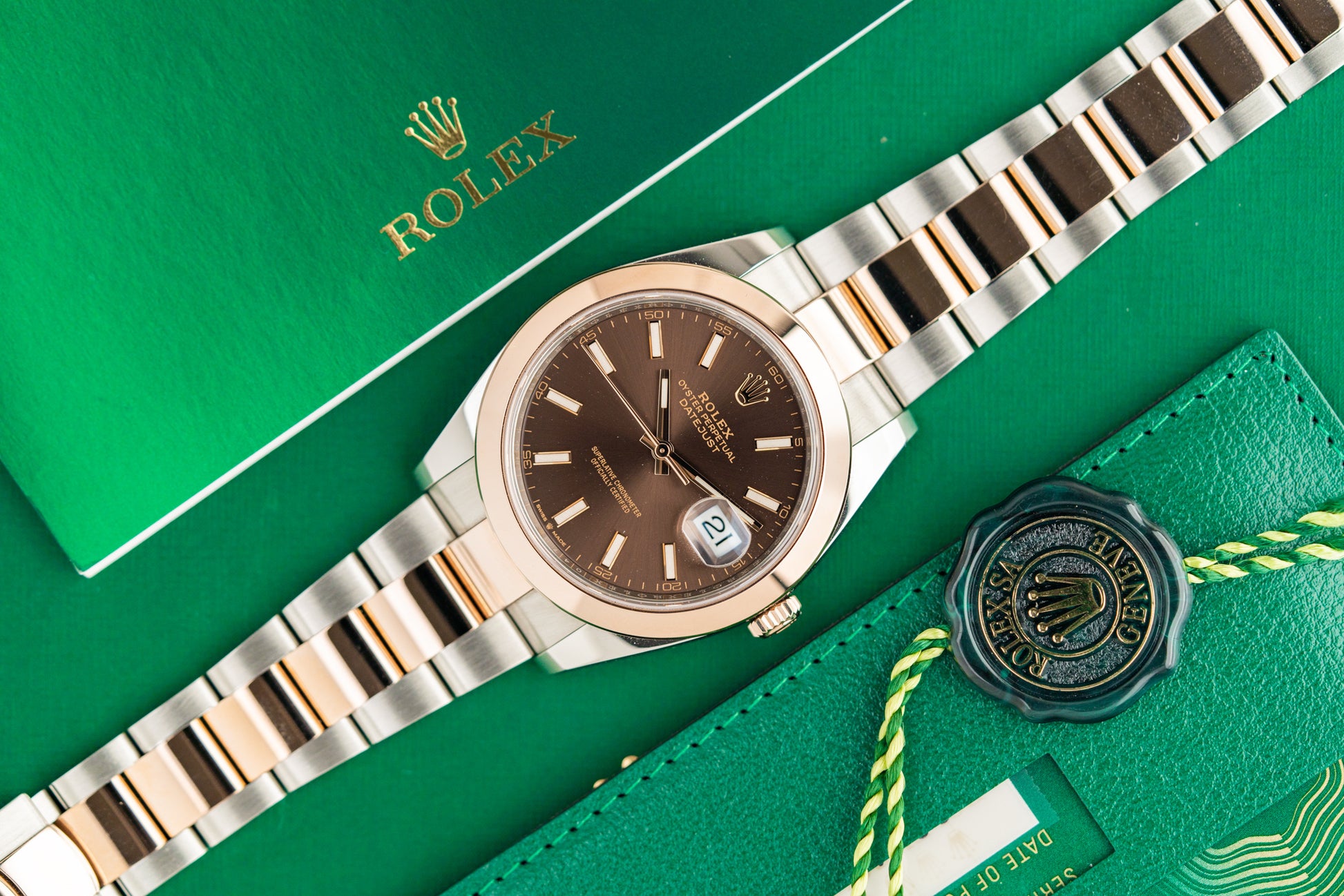 Rolex Datejust 41 Chocolate Dial 126301 Two Tone Rose Gold 2020 Model