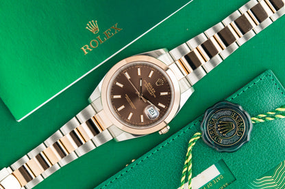 Rolex Datejust 41 Chocolate Dial 126301 Two Tone Rose Gold 2020 Model