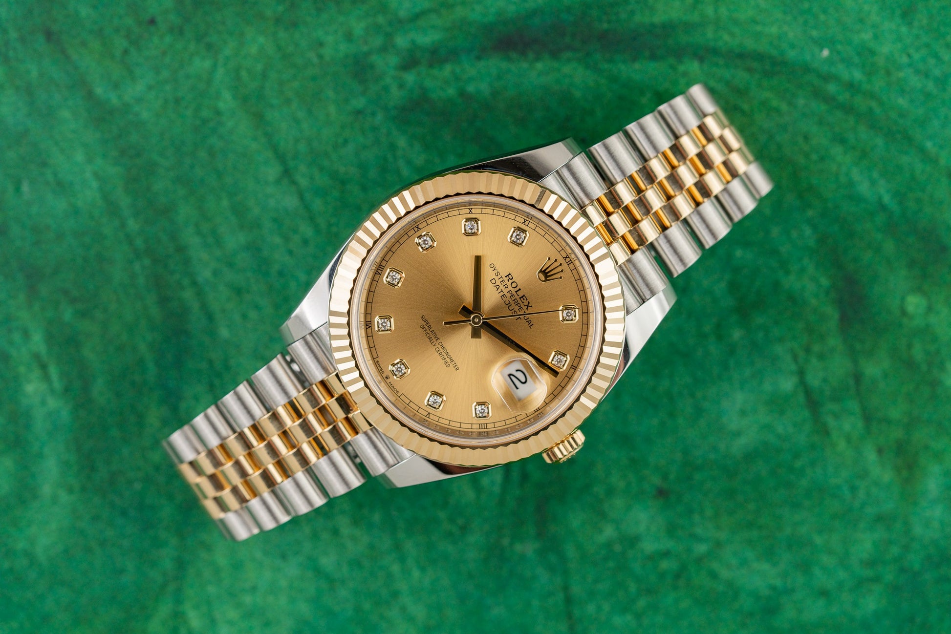 Rolex Datejust 41 Champagne Diamond Dial 126333 - The Watch Business Sydney
