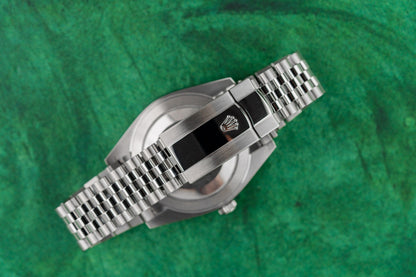 Rolex Datejust 41 Rhodium Dial 126334 case and crown - The Watch Business