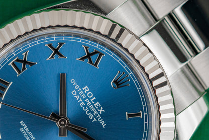 Rolex Datejust 41 Azzuro Blue Dial 126334 Fluted 2021 Model