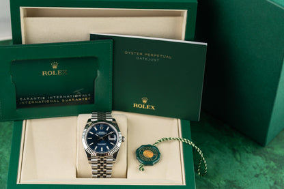 Rolex Datejust 41 Blue Index Dial 126334 Jubilee Fluted 2025 Model