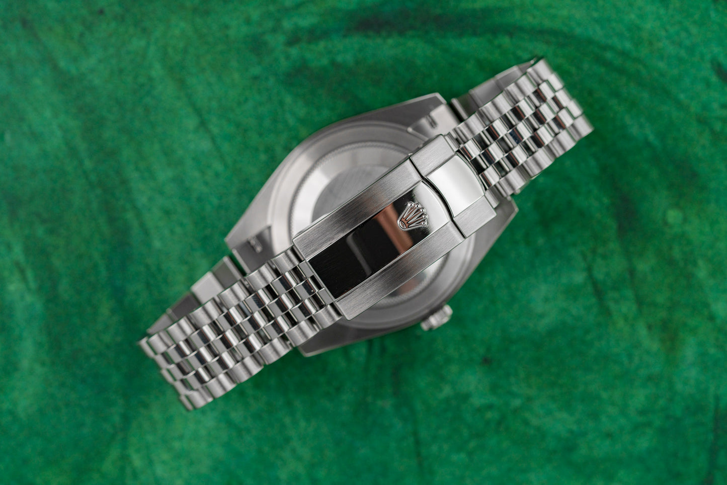 Rolex Datejust 41 stainless steel watch, model 126334, Wimbledon dial, fluted bezel on Jubilee bracelet, 2022, pre-owned luxury watch sold by The Watch Business Sydney