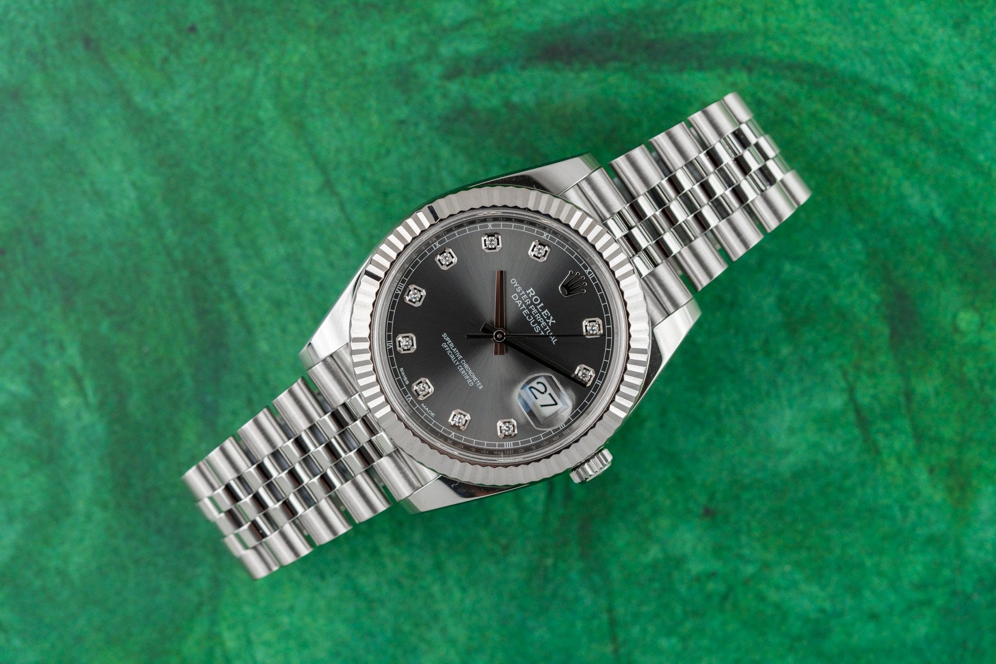 Rolex Datejust 41 Slate Diamond Dial 126334 Jubilee Fluted 2018