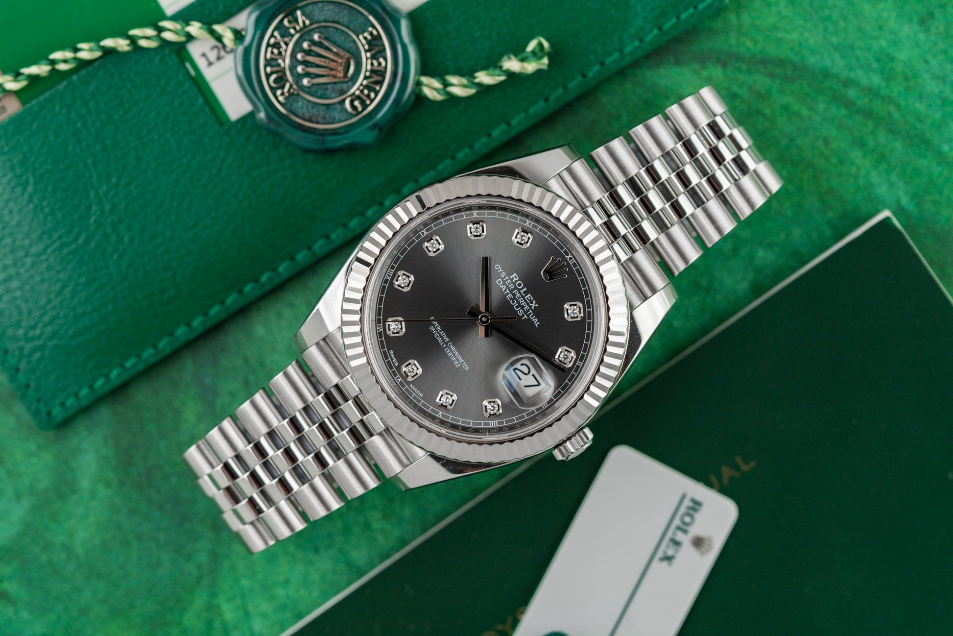 Rolex Datejust 41 Slate Diamond Dial 126334 Jubilee Fluted 2018 model