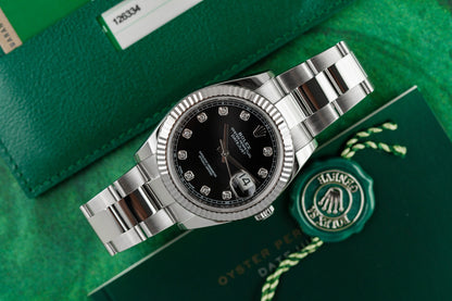 Rolex Datejust 41 Black Diamond Dial 126334 Oyster Bracelet 2018 Model