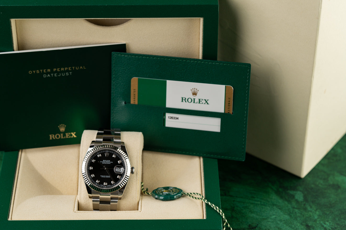 Rolex Datejust 41 Black Diamond Dial 126334 Oyster Bracelet 2018 Model