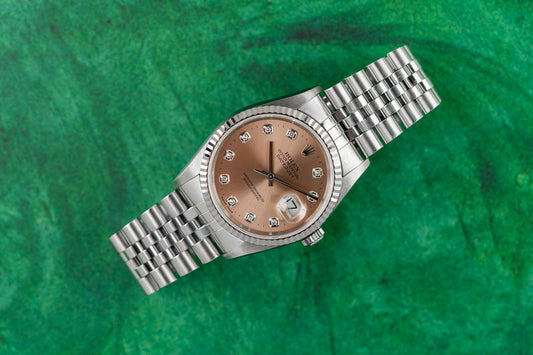  Rolex Datejust 36 Rose Diamond Dial Stainless Steel 2002 Model