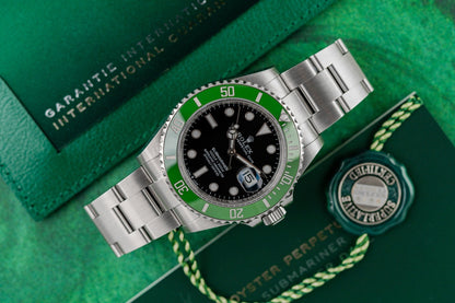Rolex Submariner Date 41mm 'Starbucks' 126610LV green bezel dial close-up — Pre-Owned Sydney