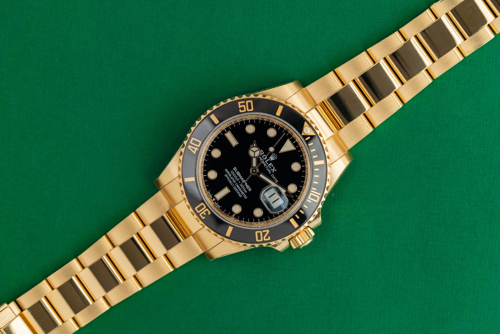 Rolex Submariner Date 126618LN Yellow Gold Black Dial 2021 Model