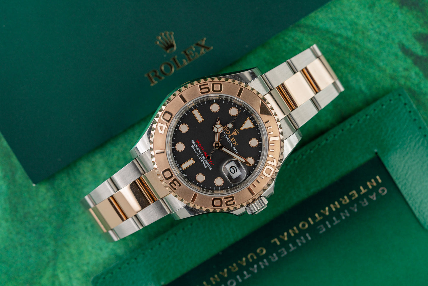 Rolex Yacht-Master 40 two-tone Everose gold and stainless steel watch, model 126621, black dial, 2022, pre-owned luxury watch sold by The Watch Business Sydney