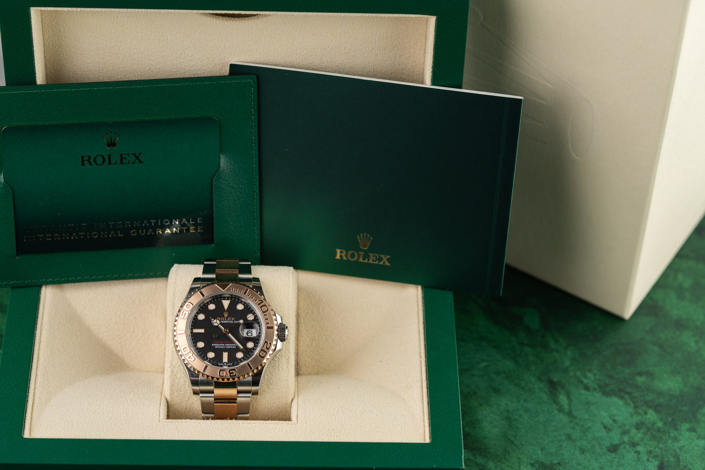 Rolex Yacht-Master 40 two-tone Everose gold and stainless steel watch, model 126621, black dial, 2022, pre-owned luxury watch sold by The Watch Business Sydney