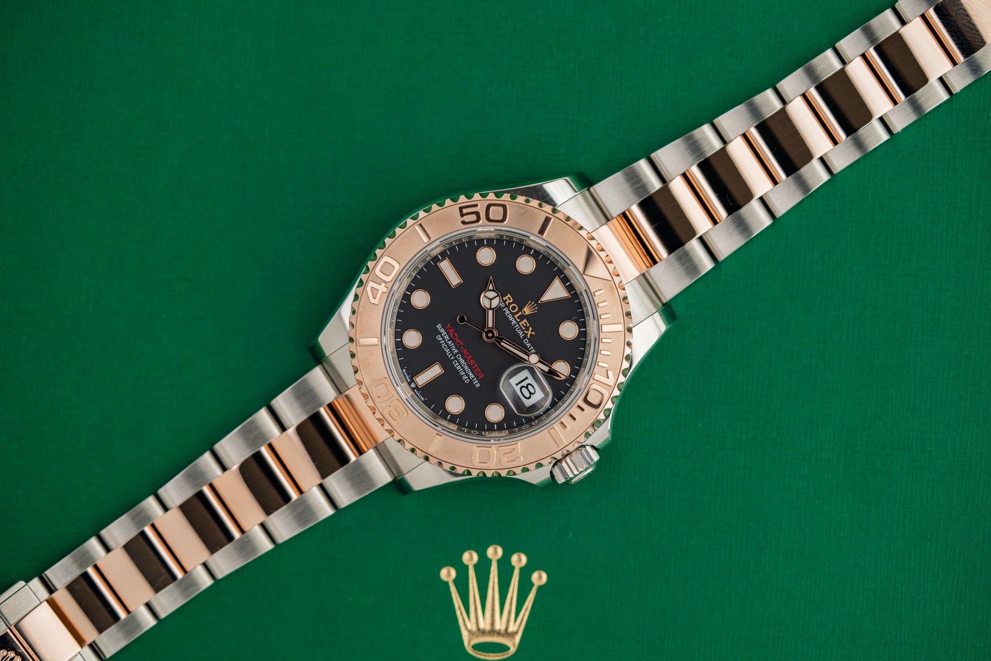 Rolex Yacht-Master 40 126621 Two Tone Rose Gold Black Dial