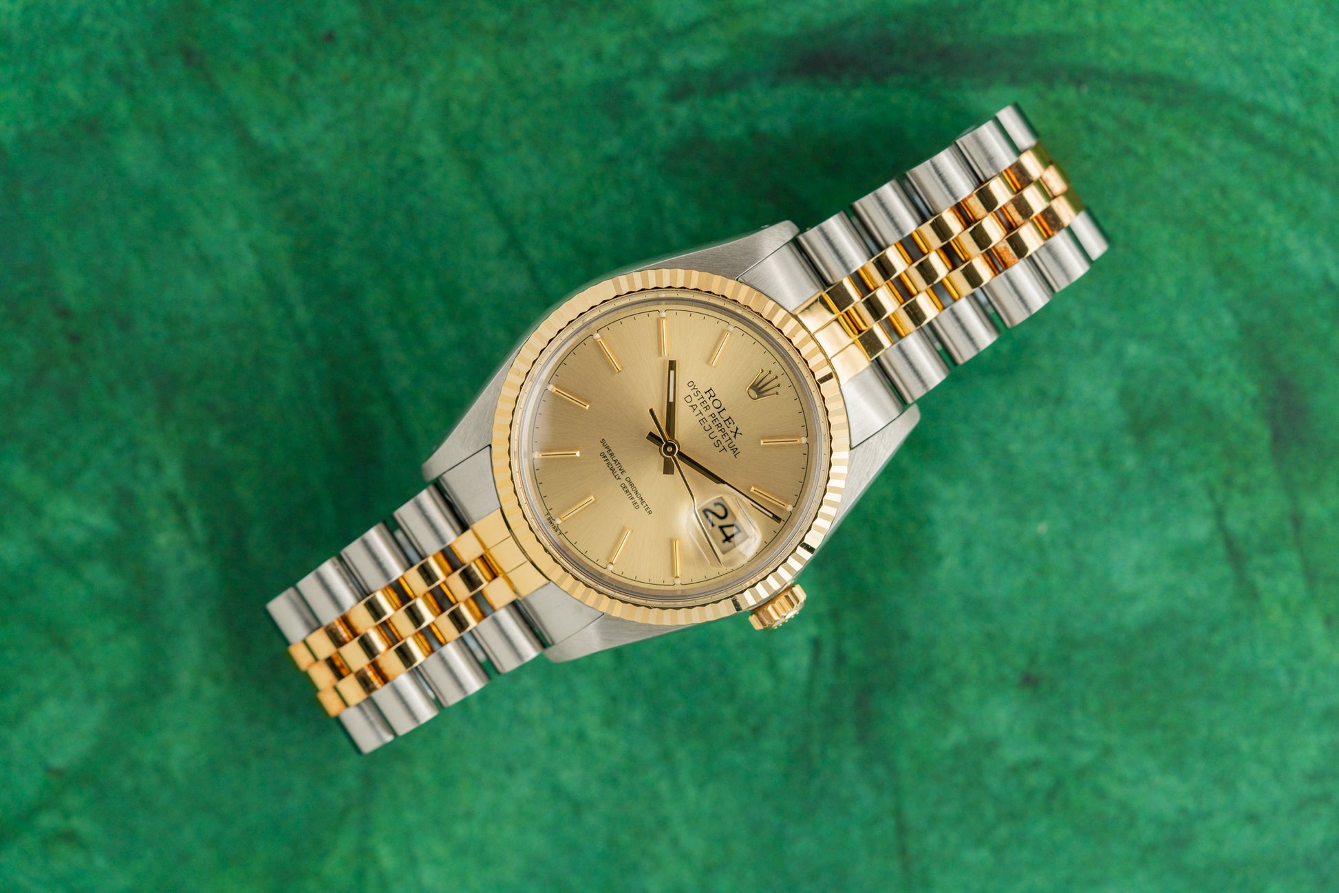 Rolex Datejust 36 Champagne Dial 16013 Two Tone Yellow Gold