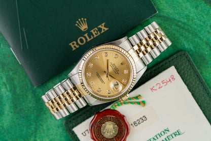 Rolex Datejust 36 16233 Champagne Diamond Dial - Sydney