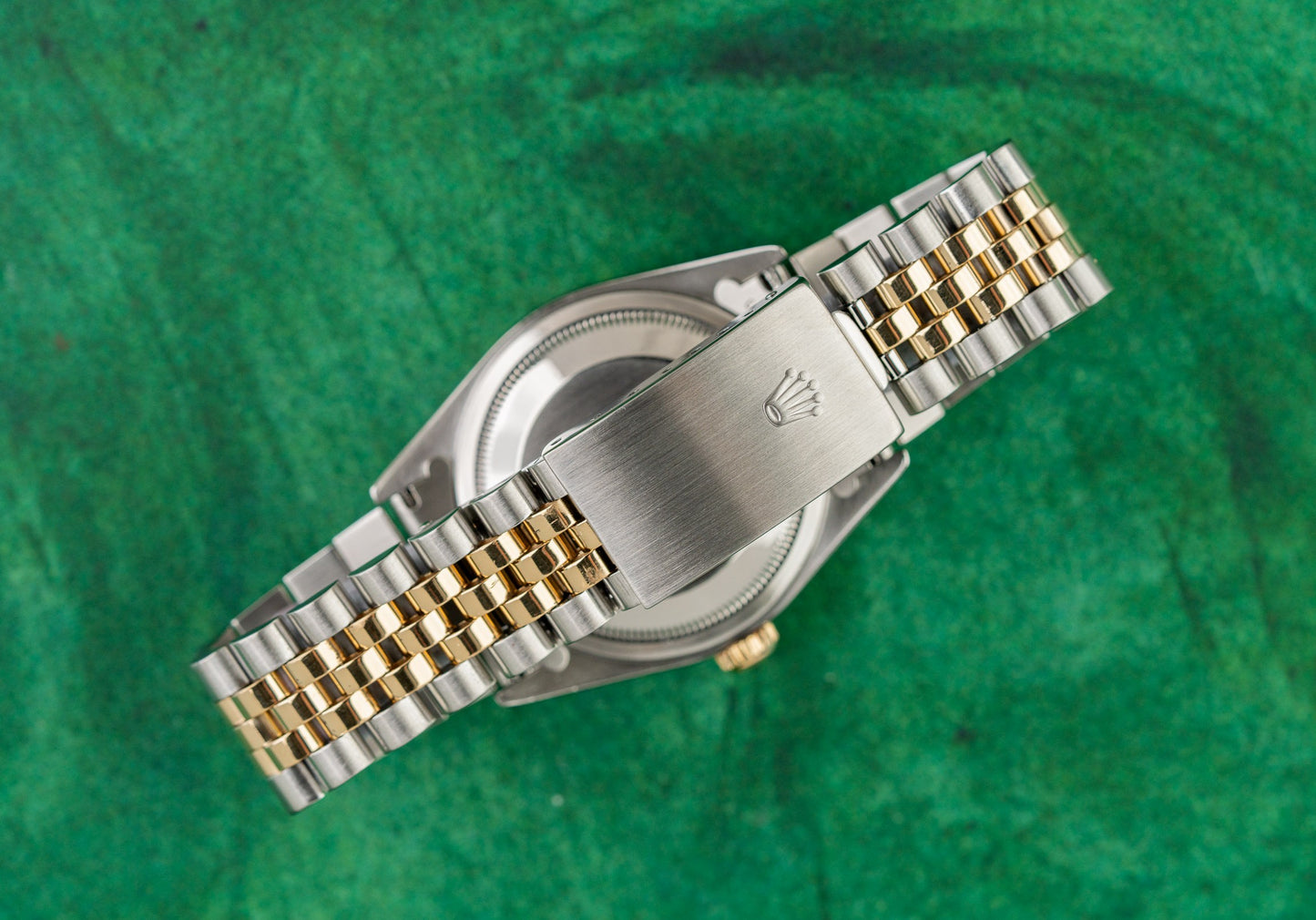 Rolex Datejust 36 16233 Champagne Diamond Dial Yellow Gold Fluted Bezel Case - The Watch Business Sydney CBD