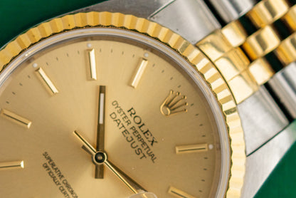 Rolex Datejust 36 Champagne Dial 16233 Two Tone 1991 Model