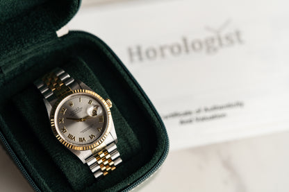 Rolex Datejust Silver Roman Dial 16233 Two Tone 2000 Model