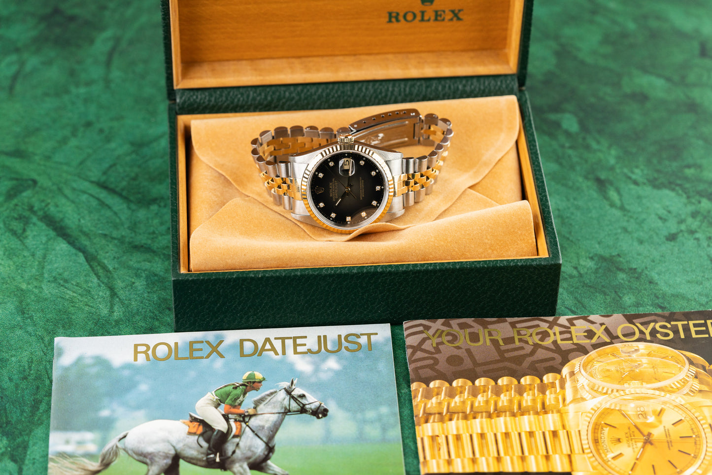 Rolex Datejust 36 16233 Black Vignette Diamond Dial Jubilee Two-Tone Yellow Gold Bracelet - Sydney