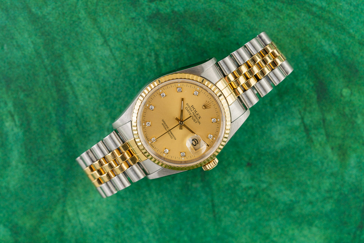 Rolex Datejust 36 Champagne Diamond Dial 16233 - The Watch Business Sydney
