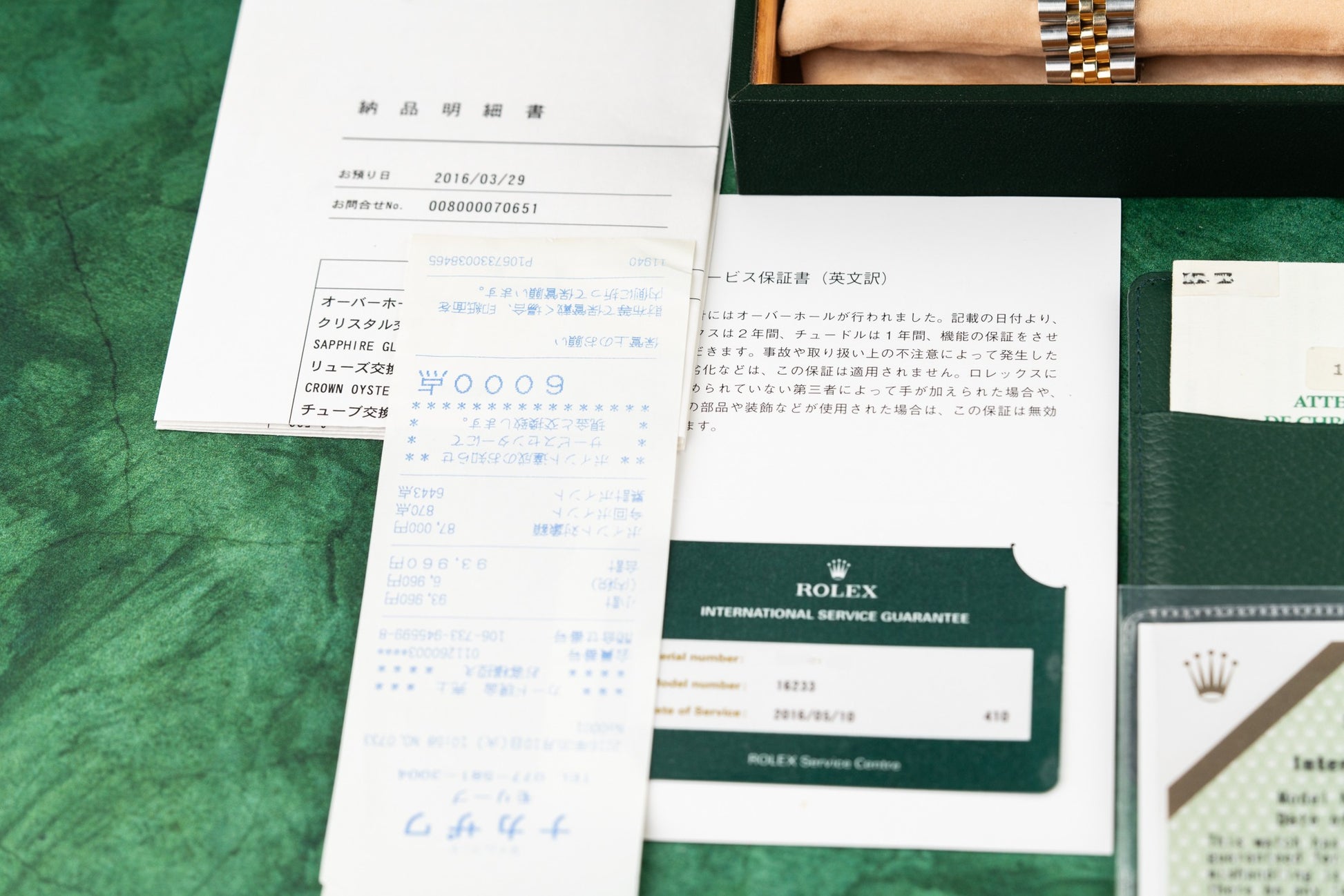 Rolex Datejust 36 Blue Diamond Vignette Dial 16233 Two Tone Yellow Gold 1991 Model