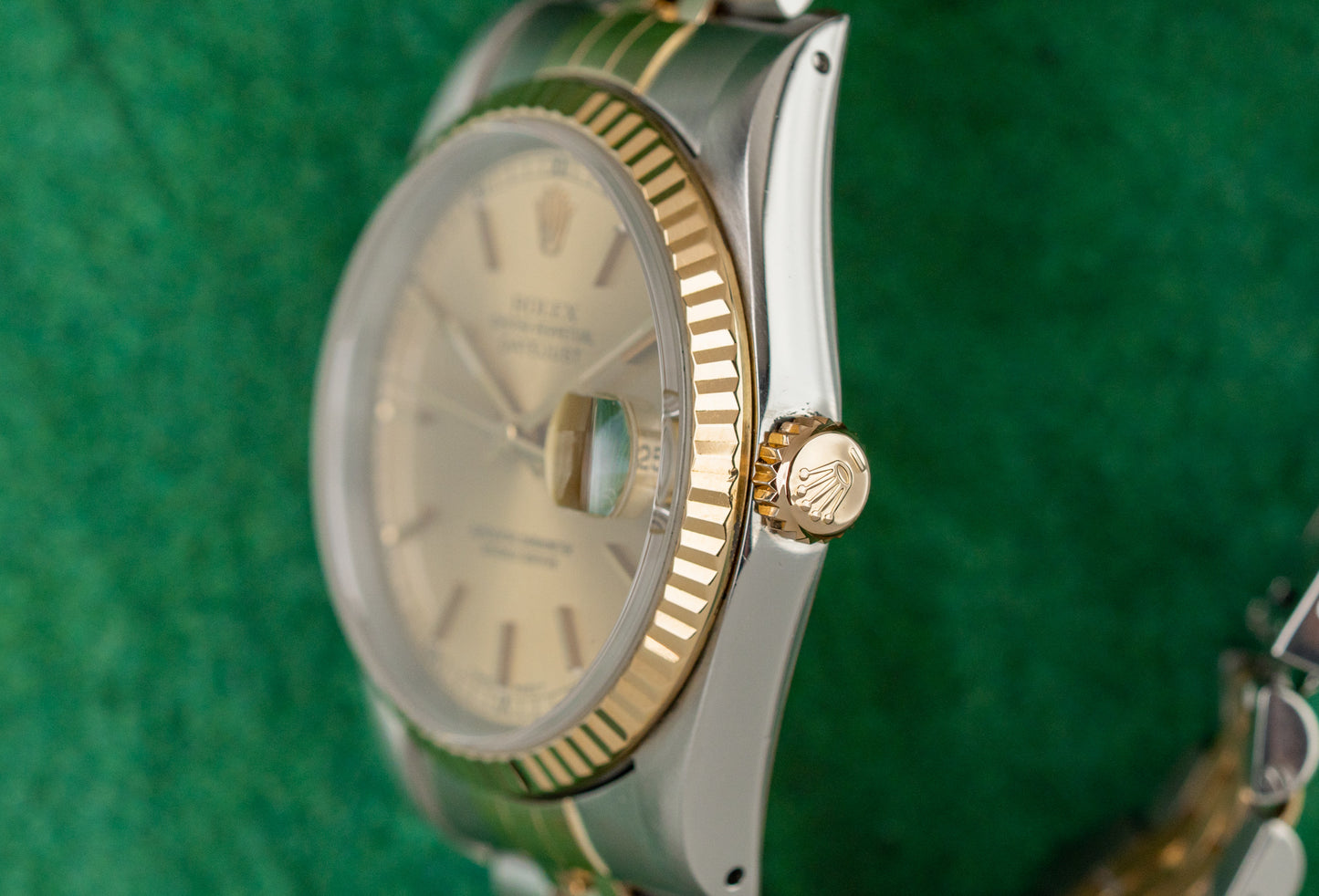 Rolex Datejust 36 Champagne Index Dial 16233 dial close-up - Pre-Owned Sydney