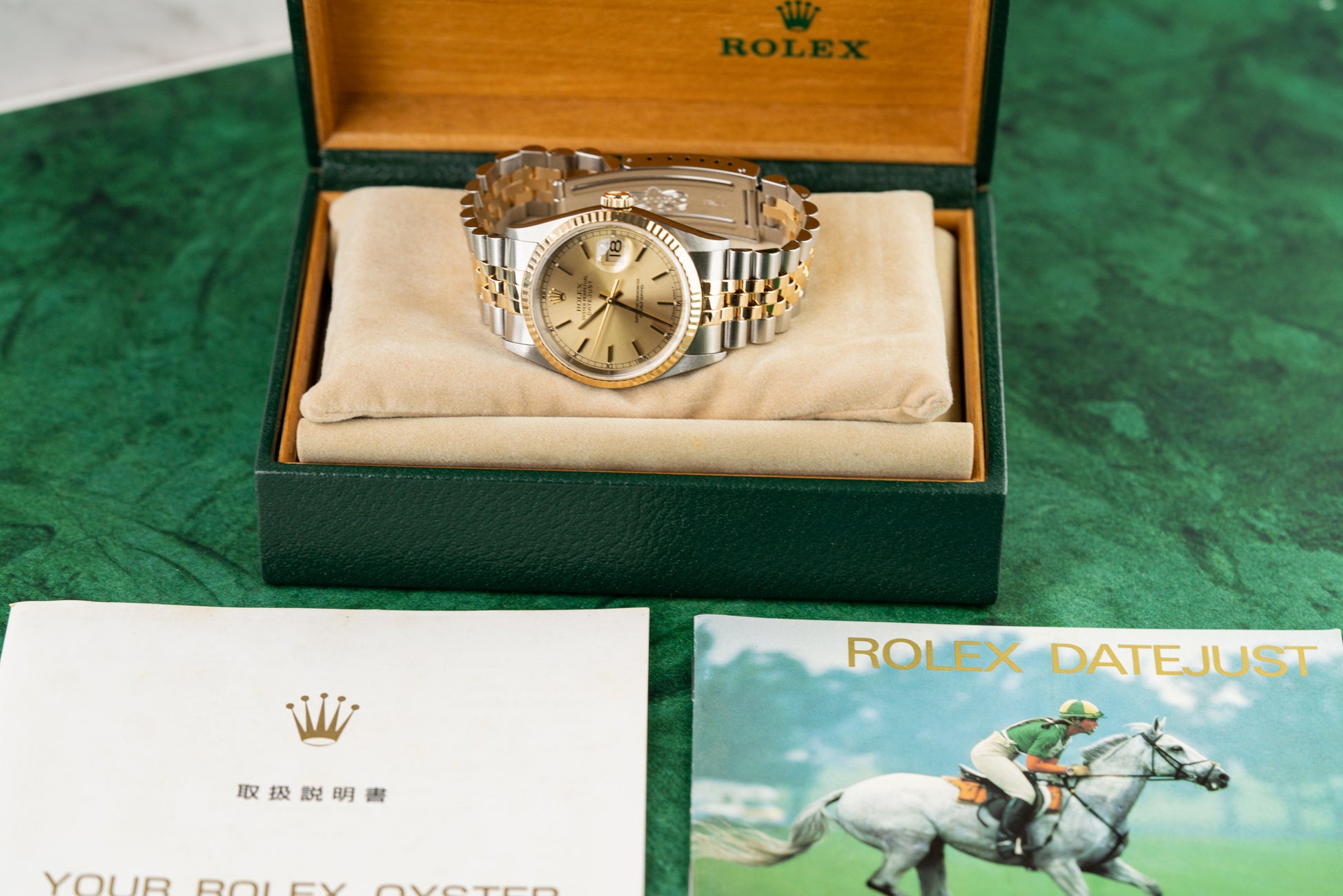 Rolex Datejust 36 Champagne Index Dial 16233 Two Tone Yellow Gold 2000 Model